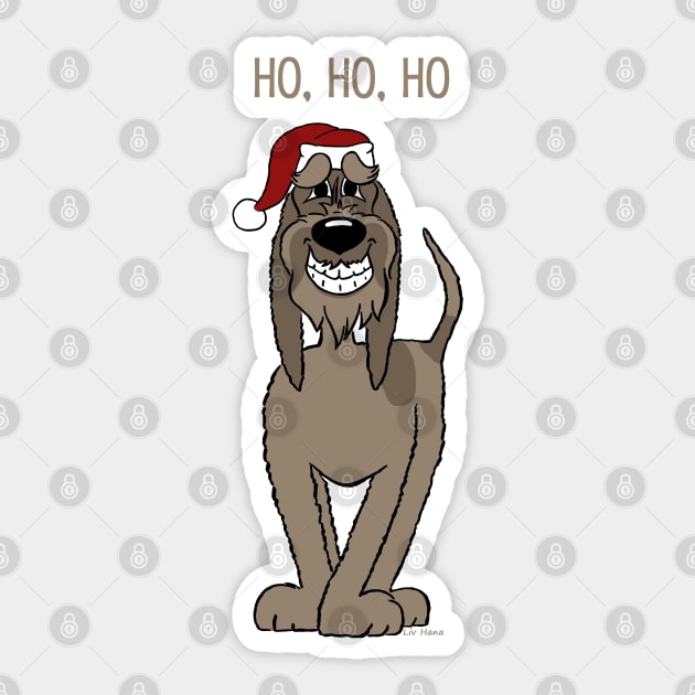 Dark Spinone Italiano Santa Claus Sticker by LivHana